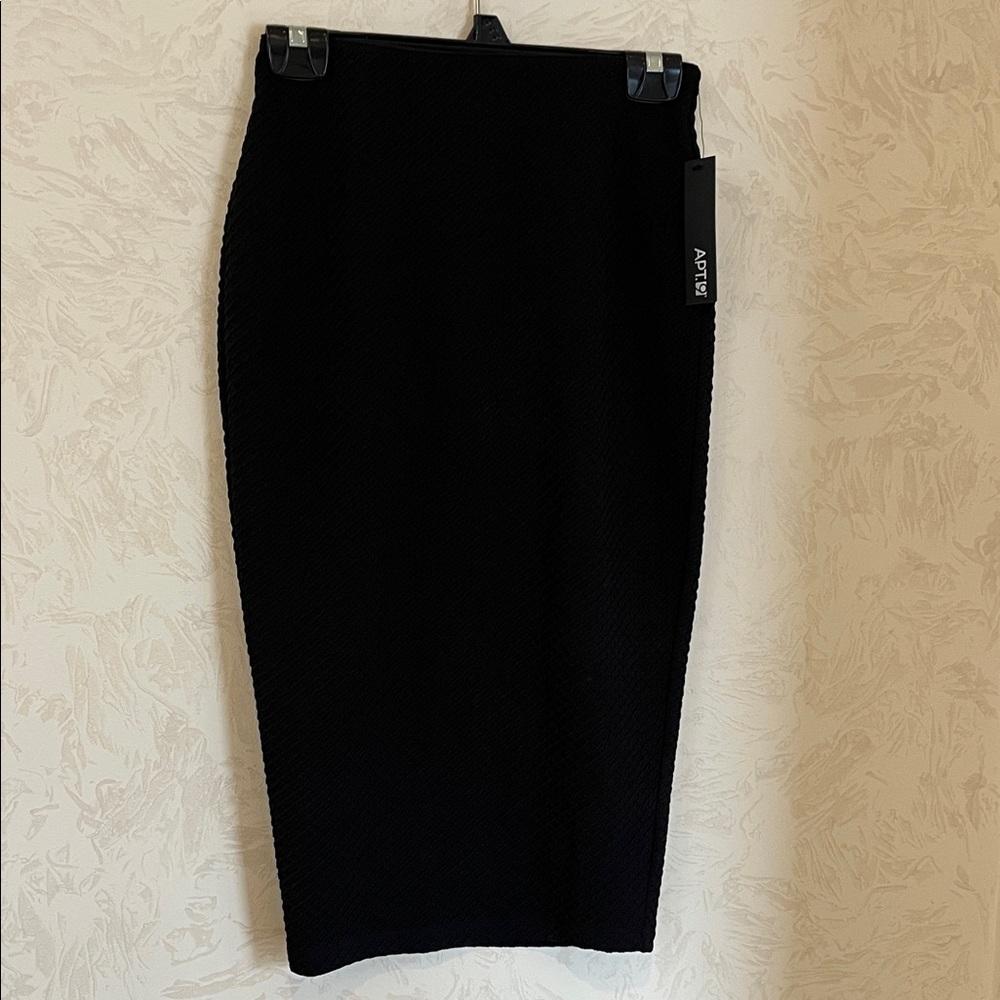 Apt. 9 Black Midi Textured Knit Pencil Skirt Size XS
